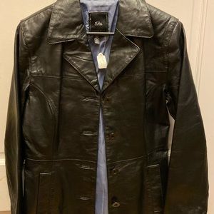 Black Leather Ladies Size Medium Jacket